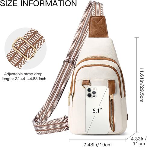 GAEKEAO Sling Bag for Women Crossbody Bags Fanny Pack Vegan Leather Chest Bag Travel Shoulder Belt Purse Backpack Gifts in Kuwait
