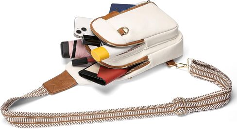 GAEKEAO Sling Bag for Women Crossbody Bags Fanny Pack Vegan Leather Chest Bag Travel Shoulder Belt Purse Backpack Gifts in Kuwait