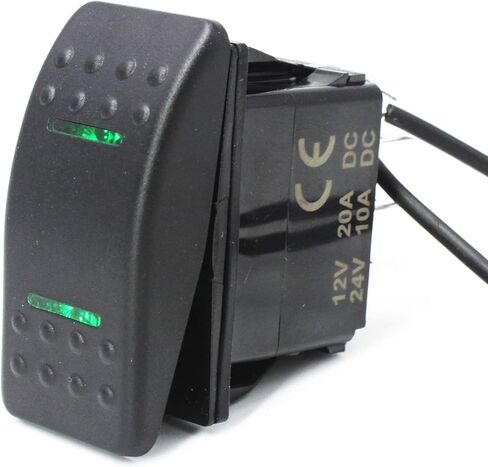 X-Haibei مقاوم للماء 3 أوضاع روكر التبديل 12 فولت 24 فولت SpDT ON Off ON 4 Pin Red LED Light for Boat Car RV in Kuwait