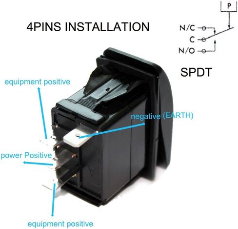 X-Haibei مقاوم للماء 3 أوضاع روكر التبديل 12 فولت 24 فولت SpDT ON Off ON 4 Pin Red LED Light for Boat Car RV in Kuwait