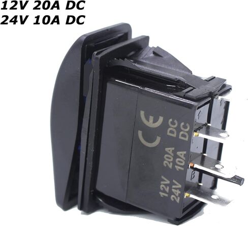 X-Haibei مقاوم للماء 3 أوضاع روكر التبديل 12 فولت 24 فولت SpDT ON Off ON 4 Pin Red LED Light for Boat Car RV in Kuwait