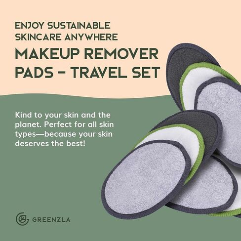 Greenzla Reusable Makeup Remover Pads (20 Pack) With a Washable Laundry Bag And Round Box for Storage, Eco-friendly Reusable Bamboo Cotton Pads For All Skin Types in Saudi Arabia