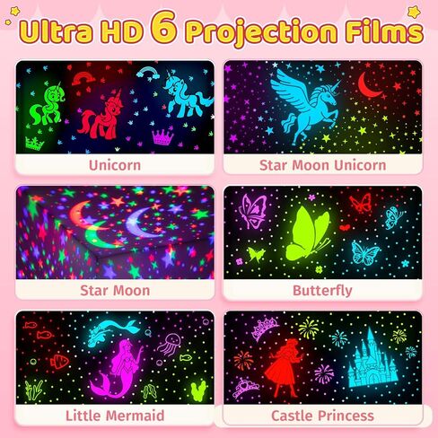 One Fire Kids Night Light Star Projector for Bedroom, 48 Colors+360° Rotating Night Lights for Kids with Bluetooth Speaker,Remote+Timer Star Light Projector for Bedroom, Night Light Projector for Kids in Saudi Arabia