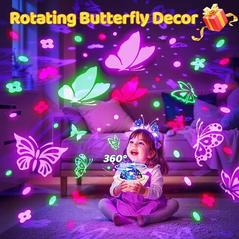 One Fire Kids Night Light Star Projector for Bedroom, 48 Colors+360° Rotating Night Lights for Kids with Bluetooth Speaker,Remote+Timer Star Light Projector for Bedroom, Night Light Projector for Kids in Saudi Arabia