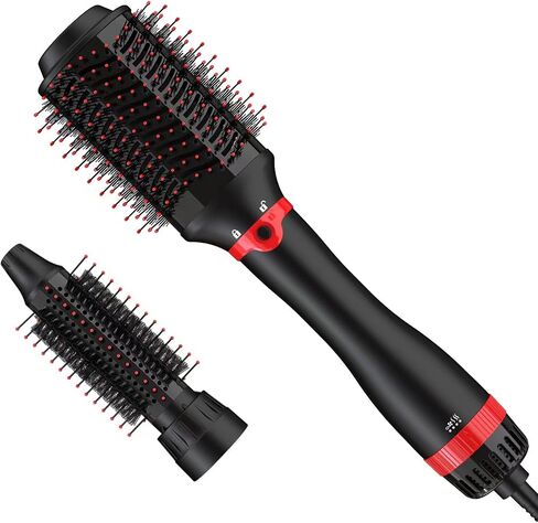 Hair Dryer Brush Blow Dryer Brush Salon Styler Hair Dryer and Volumizer with Three Interchangeable Barrels, Hot Air Brush Kit | Replacement Parts Orderable in Saudi Arabia
