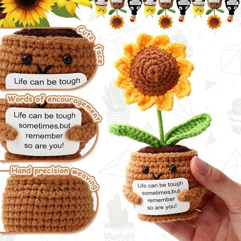 3 أجهزة كمبيوتر دمية كروشيه لطيف مع هدايا تقدير المعلم للبطاقة الإيجابية للبطاقة الصوف الناعم لعبة الحياك in Saudi Arabia