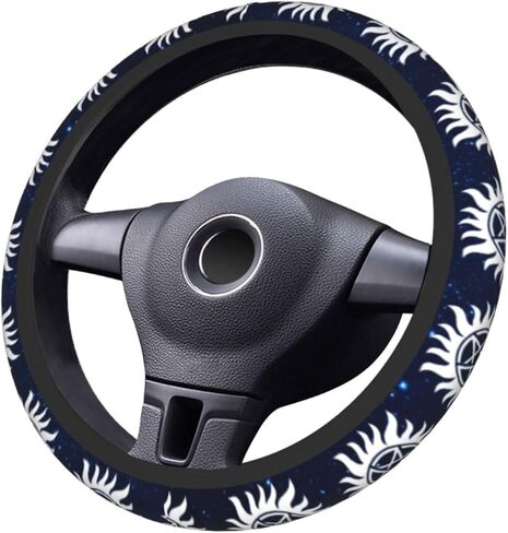 Supernatural Steering Wheel Cover for Women Men Anti-Slip Breathable and Sweat Absorption Universal Cute Steering Wheel Protector Car Accessories -034 in Kuwait
