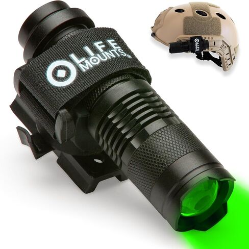 Life Mounts Tactical Rail Mount Flashlight - 3.5 in x 1.5 in, White LED - 1,000-Foot Beam & Multi-Mode Helmet Flashlight - 360-Degree Side Mount Helmet Lights - Weatherproof Design for Tactical Gear in Saudi Arabia