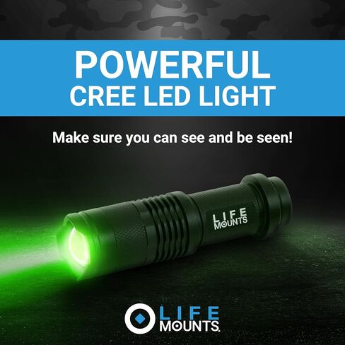 Life Mounts Tactical Rail Mount Flashlight - 3.5 in x 1.5 in, White LED - 1,000-Foot Beam & Multi-Mode Helmet Flashlight - 360-Degree Side Mount Helmet Lights - Weatherproof Design for Tactical Gear in Saudi Arabia