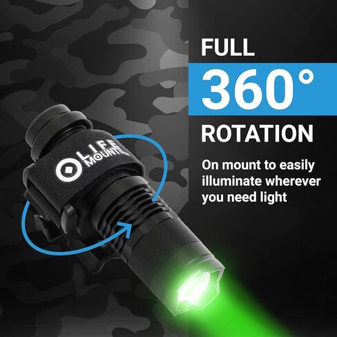 Life Mounts Tactical Rail Mount Flashlight - 3.5 in x 1.5 in, White LED - 1,000-Foot Beam & Multi-Mode Helmet Flashlight - 360-Degree Side Mount Helmet Lights - Weatherproof Design for Tactical Gear in Saudi Arabia