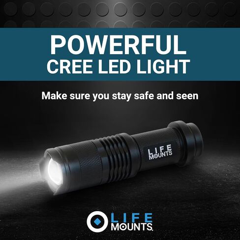 Life Mounts Tactical Rail Mount Flashlight - 3.5 in x 1.5 in, White LED - 1,000-Foot Beam & Multi-Mode Helmet Flashlight - 360-Degree Side Mount Helmet Lights - Weatherproof Design for Tactical Gear in Saudi Arabia
