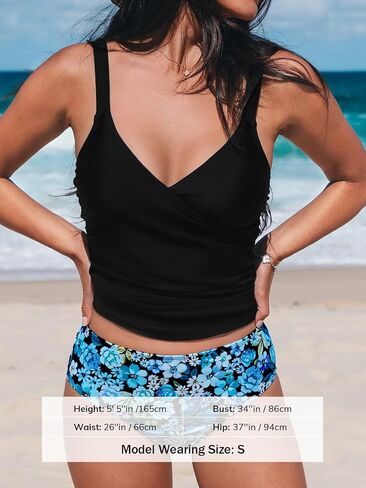 Cupshe Women's Tankini يضع قطعتين من السباحة v الرقبة in Saudi Arabia