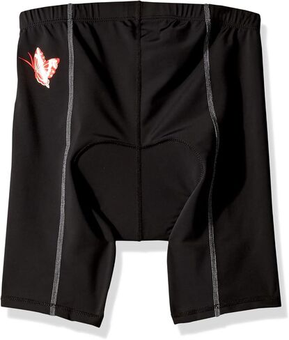 Womens Triathlon Shorts, Padded Cycling Shorts with Red Butterfly, Black in Kuwait