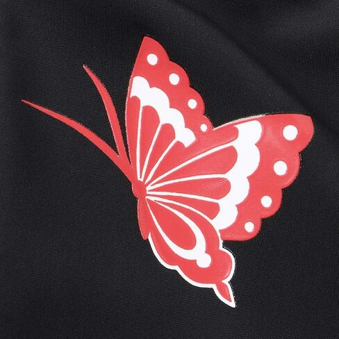 Womens Triathlon Shorts, Padded Cycling Shorts with Red Butterfly, Black in Kuwait