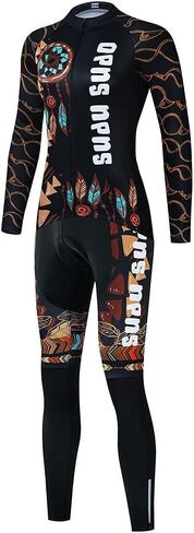 Women's Cycling Jersey Set Bike Shirt Long Sleeve Cycling Clothing Bicycle Bib Pants with Gel Padded in Saudi Arabia
