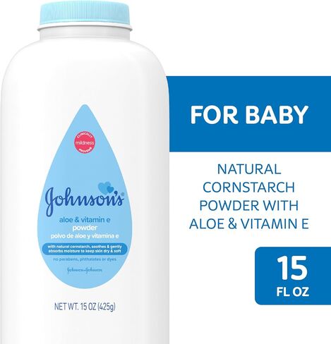 Johnson?s Baby Powder with Naturally Derived Cornstarch Aloe & Vitamin E, Hypoallergenic (Value Pack of 3) in Saudi Arabia