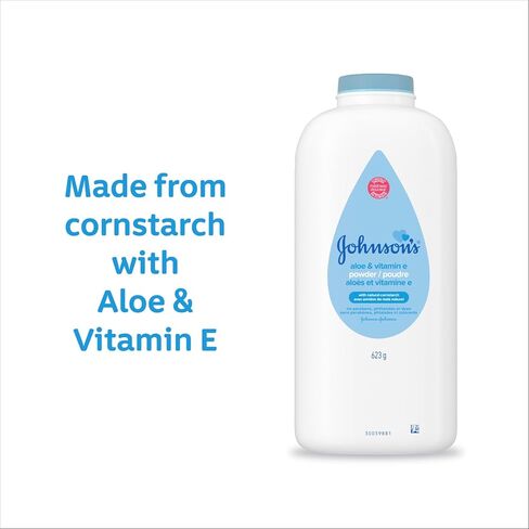Johnson?s Baby Powder with Naturally Derived Cornstarch Aloe & Vitamin E, Hypoallergenic (Value Pack of 3) in Saudi Arabia