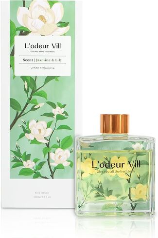 L'Odeur Vill Reed Diffuser Set/Vanilla/100ml/1 pack مع 8 قصب من القصب/موزع العطور المنزلية ، ناشر رائحة الزيت لرفع رف الحمام in Kuwait