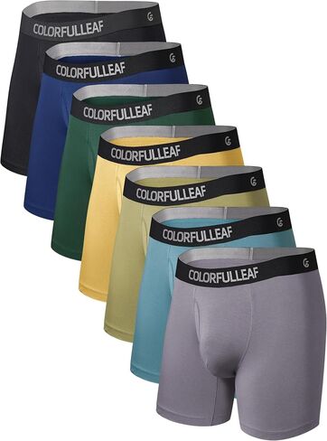 ملخصات ملاكمة للرجال Colorflefleaf Underwea رايون ناعمة مصنوعة من ملخصات Bamboo Boxer للرجال مع حقيبة ثلاثية الأبعاد مفتوحة ذبابة in Kuwait