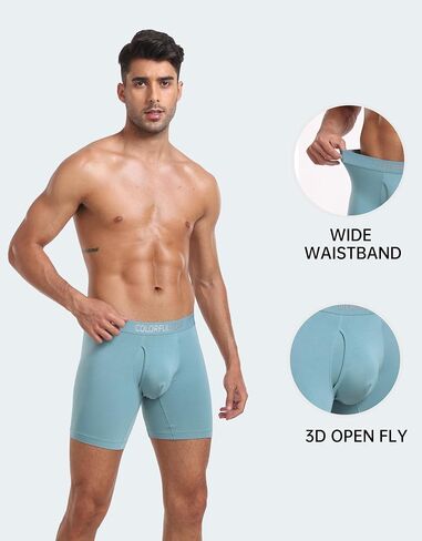 ملخصات ملاكمة للرجال Colorflefleaf Underwea رايون ناعمة مصنوعة من ملخصات Bamboo Boxer للرجال مع حقيبة ثلاثية الأبعاد مفتوحة ذبابة in Kuwait