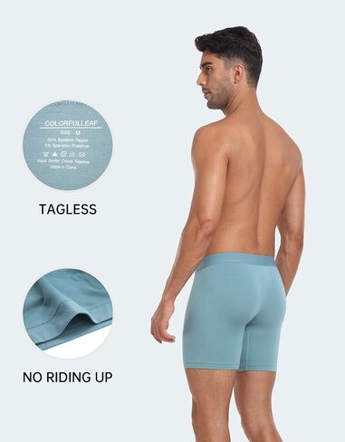ملخصات ملاكمة للرجال Colorflefleaf Underwea رايون ناعمة مصنوعة من ملخصات Bamboo Boxer للرجال مع حقيبة ثلاثية الأبعاد مفتوحة ذبابة in Kuwait