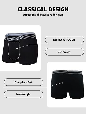 ملخصات ملاكمة للرجال Colorflefleaf Underwea رايون ناعمة مصنوعة من ملخصات Bamboo Boxer للرجال مع حقيبة ثلاثية الأبعاد مفتوحة ذبابة in Kuwait