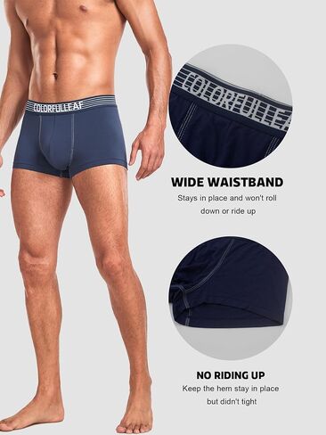 ملخصات ملاكمة للرجال Colorflefleaf Underwea رايون ناعمة مصنوعة من ملخصات Bamboo Boxer للرجال مع حقيبة ثلاثية الأبعاد مفتوحة ذبابة in Kuwait