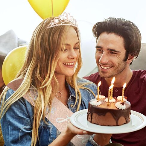 Ondder Rose Gold Birthday Sash و Crown Tiara للنساء عيد ميلاد تاج و Crown للنساء in Kuwait