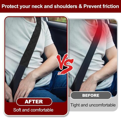HARFINGTON 2pcs Seatbelt Covers 29.5 Inch Car Seat Belt Pads Cover Auto Seatbelt Strap Shoulder Pad Universal Automotive Seat Belt Cushion Pad for Auto SUV Truck, Purple in Saudi Arabia