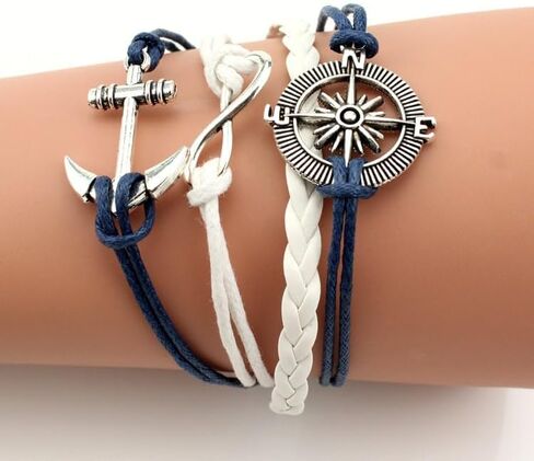 سوار غلاف جلدي متعدد الطبقات للنساء للنساء الجانبي اللانهائي عائلة العائلة حب القلب مرساة أساور معصمة المجوهرات الصداقة in Saudi Arabia