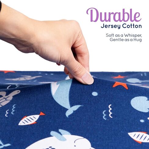 GROW WILD Crib Sheets for Boys (3 Pack), Baby Crib Sheets Soft & Fitted, Crib Mattress Sheet or Toddler Bed Sheets | Crib Sheet Ocean Whale Turtle in Saudi Arabia