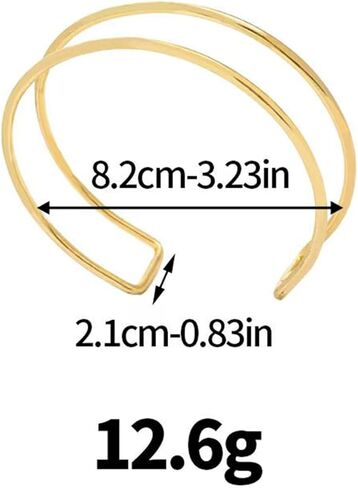 2pcs مجوهرات الكفة الذهبية للنساء للنساء سوار الذراع العلوي سوار مفتوح سوار الكفة القابلة للتعديل مجوهرات قابلة للتكدي in Kuwait