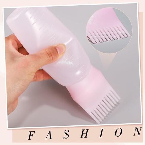 Root Comb Applicator Bottle 6 Ounce Applicator Bottle for Hair Dye 3 Pack Hair Oil Applicator with Graduated Scale(Pink, Purple, White) in Saudi Arabia