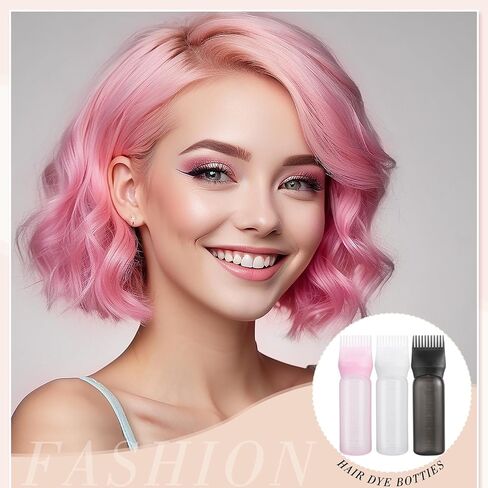 Root Comb Applicator Bottle 6 Ounce Applicator Bottle for Hair Dye 3 Pack Hair Oil Applicator with Graduated Scale(Pink, Purple, White) in Saudi Arabia