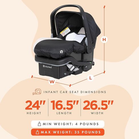 Baby Trend EZ-Lift 35 Plus Ergonomic Lightweight Rear-Facing Infant Car Seat with Multi-Position Base and Cozy Cover, Modern Khaki in Saudi Arabia