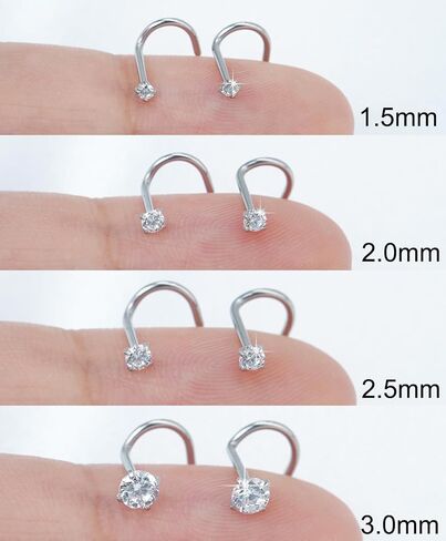 أزرار حلقات الأنف مجموعة للنساء الرجال: 8pcs 20g الذهب/الفضة 316L لجراحة الفولاذ المقاوم للصدأ أنف الأزرار hypoallergenic أنف ثقب المجوهر in Kuwait