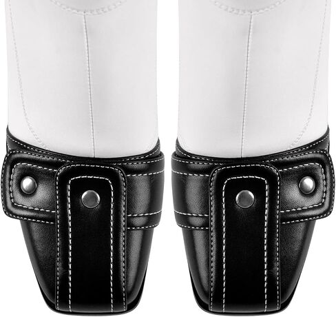 Women's Racer Bootie Chunky Heel Mid Calf Booties Motorcycle Boots Short Boots Pull on Side Zipper Fashion Bootie in Saudi Arabia