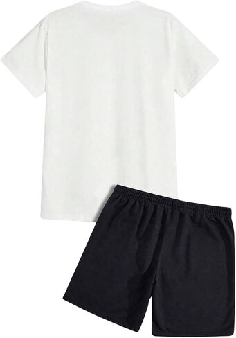 Men's Tracksuits 2 Piece Set Cartoon Bear Graphic Baggy Tee Shirts and Shorts in Kuwait