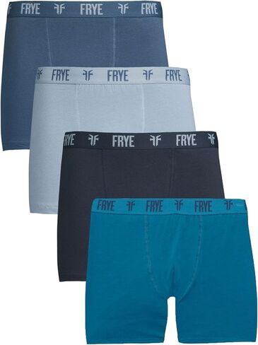 ملخصات ملاكم Frey Mens 4-Pack ، ملخصات SPANDEX-COTTON BOXER مع حزام الشعار ، والقطن الداخلي للرجال. in Kuwait