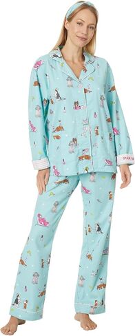 PJ Salvage Women's Flannel Pajama Set with Headband in Saudi Arabia