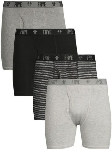 ملخصات ملاكم Frey Mens 4-Pack ، ملخصات SPANDEX-COTTON BOXER مع حزام الشعار ، والقطن الداخلي للرجال. in Kuwait