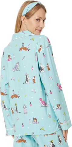 PJ Salvage Women's Flannel Pajama Set with Headband in Saudi Arabia
