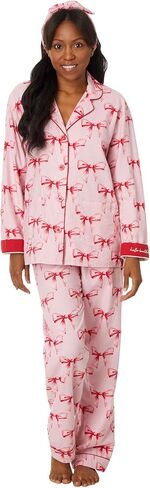 PJ Salvage Women's Flannel Pajama Set with Headband in Saudi Arabia