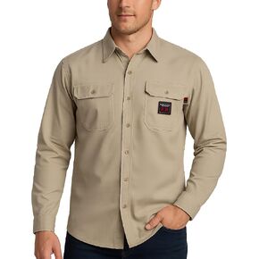 Bass Creek Outfitters Mens Work Shirts - Twill Safety Work Shirts for Men - Long Sleeve Button Down FR Shirts (Sizes: M-XXL)