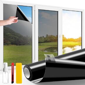 لوكمو ثابتة تشبث في فيلم Window Window Privacy Film لا في 79 × 35 بوصة ، فيلم نافذة إضاءة الضوء الأسود ، الغرفة الغامق غلاف فيلم حظر الضوء (LBWF90X200-BSOW)