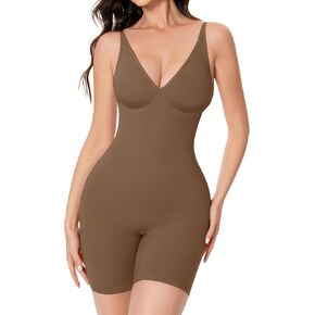 Shapewear Bodysuit for Women Tummy Control Deep V Neck Compression Butt Lifting Body Shaper Sculpting Top