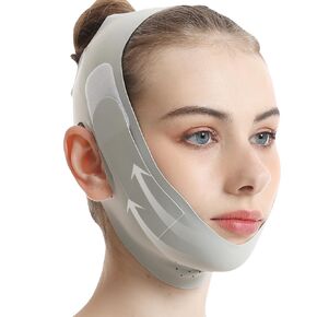 Reusable V-Line Mask, Chin Strap For Sleeping【Lifting Effect】【Skin Friendly】【Easy To Use】Double Chin Reducer, Jawline Shaper For Women, Blue