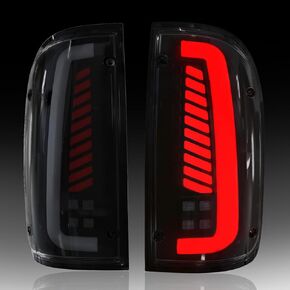 Sequentia Full Led Tail Lights for Tacoma 1995-2000 Starting Animated Rear Light Assembly, Dynamic Turn Signal,Brake Light,Reverse Light Smoked 95 96 97 98 99 00