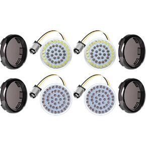 Benlari 48leds إشارات الدوران ، 2inch الخلفية الأمامية الإشارات ضوء الضوء مع 4 غطاء العدسة الدخان مناسبة لهارلي ديفيدسون داينا sportister الحديد 883 جولة الشارع جليد الطريق Glide 1986-2024