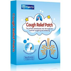 tigerty Cough Patch Easy Stickers - Sticker Patches for Kids and Adults - All-Natural Cold and Cough Relief, Chemical Free - Natural Herb Cough Patch (10 Pack)